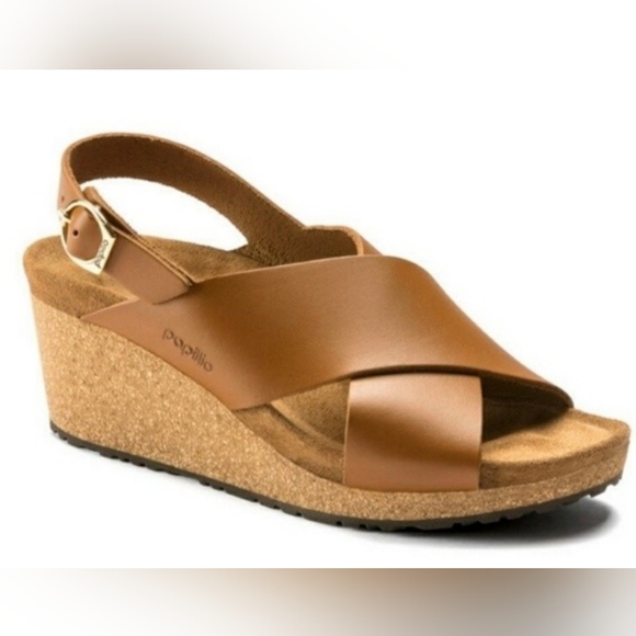 PAPILLIO BY BIRKENSTOCK SAMIRA RING COGNAC,WEDGE Sandal, BLACK,size US 11,EUR 42 - Picture 15 of 16